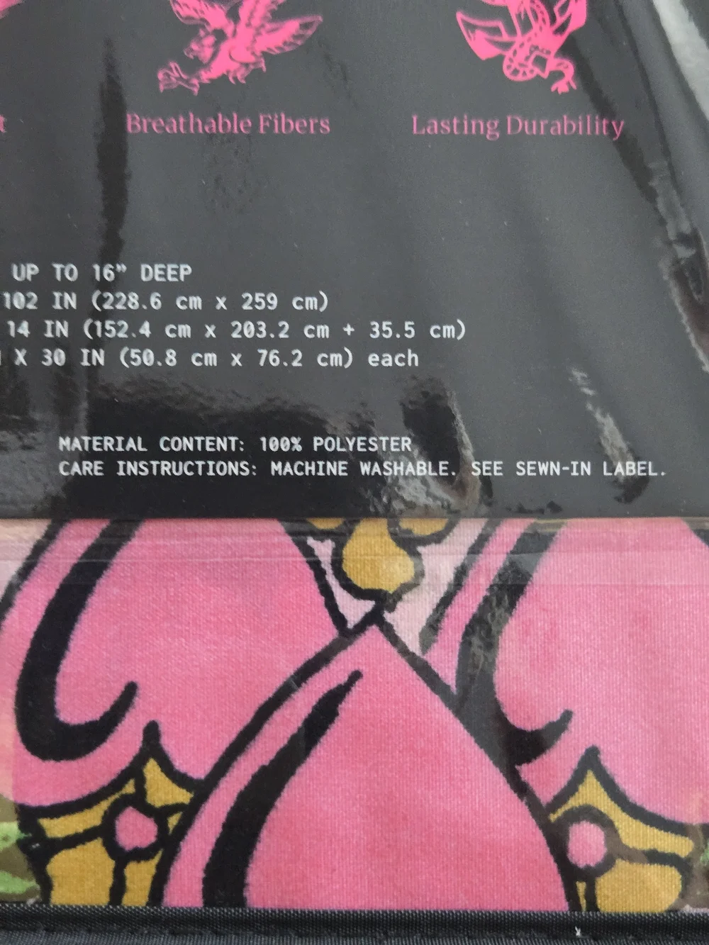 Ed Hardy Queen 6 Piece Pink Skull Rose Tattoo Sheet Set
